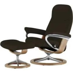 Stressless Relaxsessel mit Hocker Leder Consul M ¦ braun ¦ Maße (cm): B: 76 H: