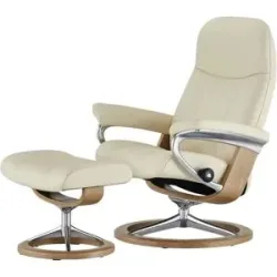 Stressless Relaxsessel mit Hocker Leder Consul S ¦ creme ¦ Maße (cm): B: 78 H: