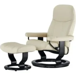 Stressless Relaxsessel mit Hocker Leder Consul S ¦ creme ¦ Maße (cm): B: 72 H: