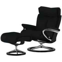 Stressless Relaxsessel mit Hocker Leder Magic M ¦ schwarz ¦ Maße (cm): B: 82 H: