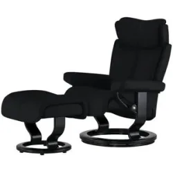 Stressless Relaxsessel mit Hocker Leder Magic S ¦ schwarz ¦ Maße (cm): B: 77 H: