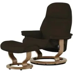 Stressless Relaxsessel mit Hocker Leder Sunrise L ¦ braun ¦ Maße (cm): B: 88 H: