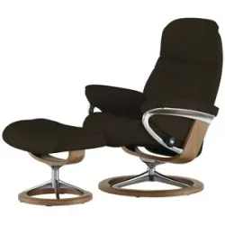 Stressless Relaxsessel mit Hocker Leder Sunrise M ¦ braun ¦ Maße (cm): B: 83 H: