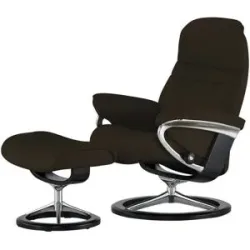 Stressless Relaxsessel mit Hocker Leder Sunrise S ¦ braun ¦ Maße (cm): B: 79 H: