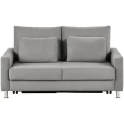 Höffner Schlafsofa Mikrofaser Fürth ¦ grau ¦ Maße (cm): B: 146 H: 90 T: 95.0