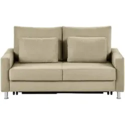 Höffner Schlafsofa Mikrofaser Fürth ¦ beige ¦ Maße (cm): B: 146 H: 90 T: 95.0