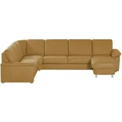 meinSofa Wohnlandschaft Leder Carolin ¦ gelb ¦ Maße (cm): B: 330 H: 91 T: 240.0