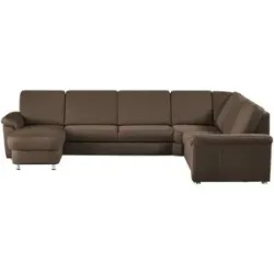meinSofa Wohnlandschaft Mikrofaser Rita ¦ braun ¦ Maße (cm): B: 330 H: 91 T: