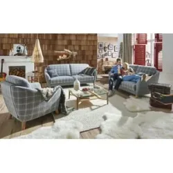 Höffner Sofa Webstoff Seefeld-Plus ¦ grau ¦ Maße (cm): B: 202 H: 92 T: 91.0