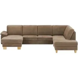 meinSofa Wohnlandschaft Leder Samu ¦ braun ¦ Maße (cm): B: 316 H: 90 T: 235.0