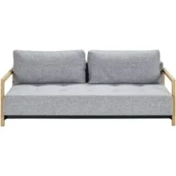 Höffner Schlafsofa Webstoff Akkito ¦ grau ¦ Maße (cm): B: 210 H: 70 T: 112.0