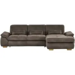 Höffner Ecksofa mit Sitztiefenverstellung Kundry ¦ braun ¦ Maße (cm): H: 100