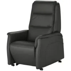 Hukla Ledersessel mit Aufstehhilfe Dean ¦ schwarz ¦ Maße (cm): B: 70 H: 107 T: