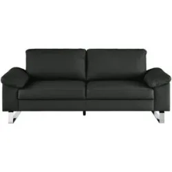 Max Schelling Ledersofa mit Kufengestell Maximum ¦ schwarz ¦ Maße (cm): B: 204