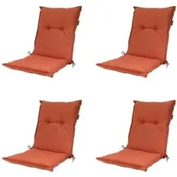 Höffner Auflage niedrig 4er-Set  Basic ¦ orange ¦ Maße (cm): B: 50 H: 6