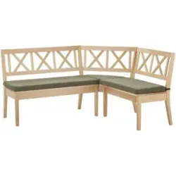 Woodford Eckbank massiv Olivia ¦ grün ¦ Maße (cm): H: 90