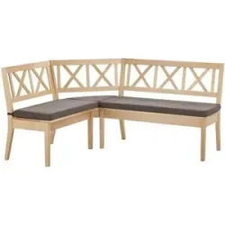 Woodford Eckbank massiv Olivia ¦ braun ¦ Maße (cm): H: 90
