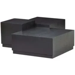 WOOOD Couchtisch 3er-Set   ¦ schwarz ¦ Maße (cm): B: 70 H: 30