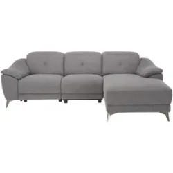 uno Ecksofa mit elektrischer Relaxfunktion Eva ¦ grau ¦ Maße (cm): B: 255 H: 78