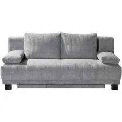 Höffner Schlafsofa aus Cord Luna ¦ grau ¦ Maße (cm): B: 200 H: 89 T: 96.0