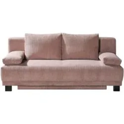 Höffner Schlafsofa aus Cord Luna ¦ rosa/pink ¦ Maße (cm): B: 200 H: 89 T: 96.0