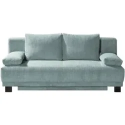 Höffner Schlafsofa aus Cord Luna ¦ blau ¦ Maße (cm): B: 200 H: 89 T: 96.0
