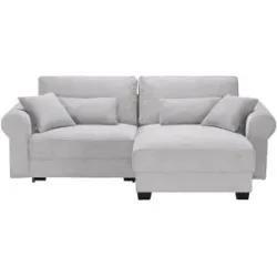 uno Ecksofa beidseitig montierbar Angelina klein ¦ grau ¦ Maße (cm): B: 255 H: