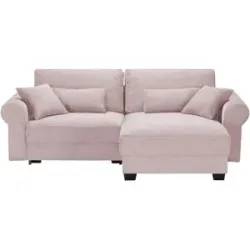 uno Ecksofa beidseitig montierbar Angelina klein ¦ rosa/pink ¦ Maße (cm): B: 255