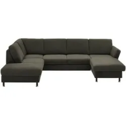 meinSofa Wohnlandschaft aus Flachgewebe Veit ¦ braun ¦ Maße (cm): B: 305 H: 90
