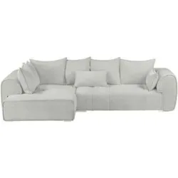 uno Ecksofa beidseitig montierbar London ¦ silber ¦ Maße (cm): B: 320 H: 72 T: