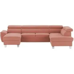 uno Wohnlandschaft aus Mikrofaser Avola ¦ rot ¦ Maße (cm): B: 318 H: 90 T: 208.0