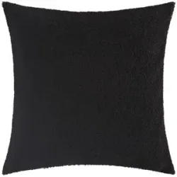 Höffner Kissen  Teddy uni ¦ schwarz ¦ Maße (cm): B: 45