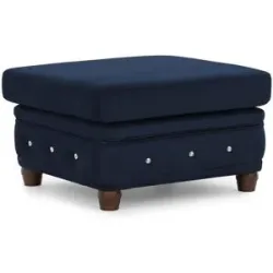 S-STYLE Chesterfield Hocker  Cleo Blink ¦ blau ¦ Maße (cm): B: 75 H: 45