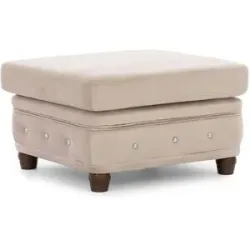 S-STYLE Chesterfield Hocker  Cleo Blink ¦ beige ¦ Maße (cm): B: 75 H: 45