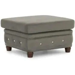 S-STYLE Chesterfield Hocker  Cleo Blink ¦ grau ¦ Maße (cm): B: 75 H: 45