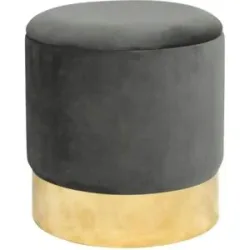 Höffner Pouf mit Stauraum Georgia ¦ grau ¦ Maße (cm): H: 40  Ø: 39