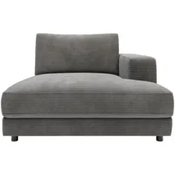 Jette Home Element Ottomane rechts in Cord Sila ¦ grau ¦ Maße (cm): B: 125 H: 85