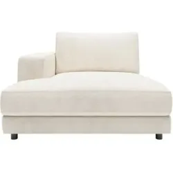 Jette Home Element Ottomane links in Feincord Sila ¦ weiß ¦ Maße (cm): B: 125 H: