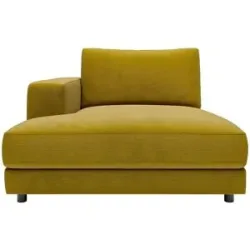 Jette Home Element Ottomane links in Feincord Sila ¦ grün ¦ Maße (cm): B: 125 H: