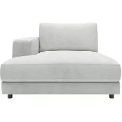 Jette Home Element Ottomane links in Feincord Sila ¦ grau ¦ Maße (cm): B: 125 H: