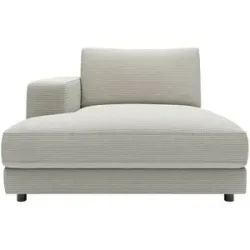 Jette Home Element Ottomane links in Cord Sila ¦ grau ¦ Maße (cm): B: 125 H: 85