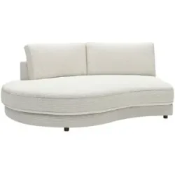 Jette Home Element Abschluss rund links in Cord Sila ¦ weiß ¦ Maße (cm): B: 205