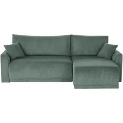 Höffner Ecksofa mit Schlaffunktion Malyn ¦ grün ¦ Maße (cm): B: 235 H: 85 T: 146.0