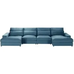Höffner Wohnlandschaft  Branna ¦ blau ¦ Maße (cm): B: 412 H: 88 T: 164.0