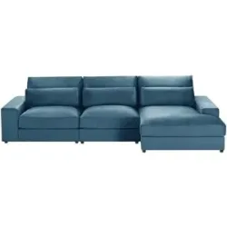 Höffner Ecksofa  Branna ¦ blau ¦ Maße (cm): B: 322 H: 88 T: 164.0