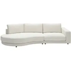 Jette Home Organisches Einzelsofa in Cord Sila ¦ weiß ¦ Maße (cm): B: 330 H: 85