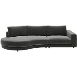 Jette Home Organisches Einzelsofa in Feincord Sila ¦ grau ¦ Maße (cm): B: 330 H: