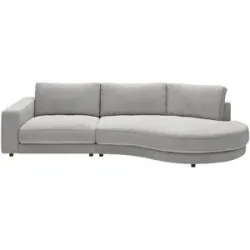 Jette Home Organisches Einzelsofa in Cord Sila ¦ grau ¦ Maße (cm): B: 330 H: 85