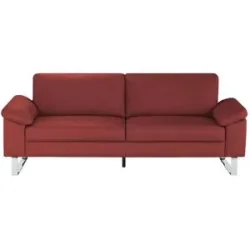 Max Schelling Ledersofa mit Kufengestell Maximum ¦ rot ¦ Maße (cm): B: 224 H: 89