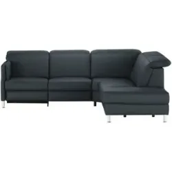 meinSofa Leder-Ecksofa  Leon ¦ blau ¦ Maße (cm): B: 259 H: 83 T: 236.0